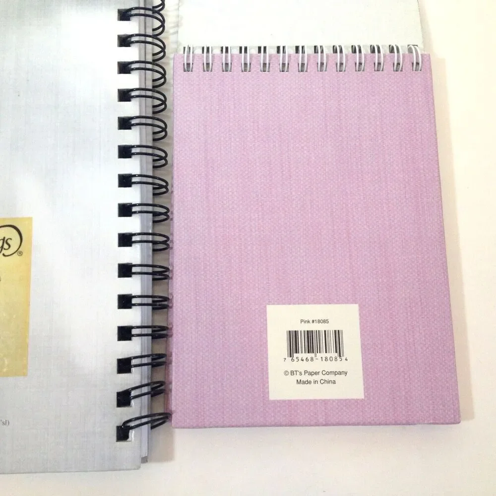 2 Nice Floral Blank Note Pads Spiral Markings By CR Gibson & BT Paper